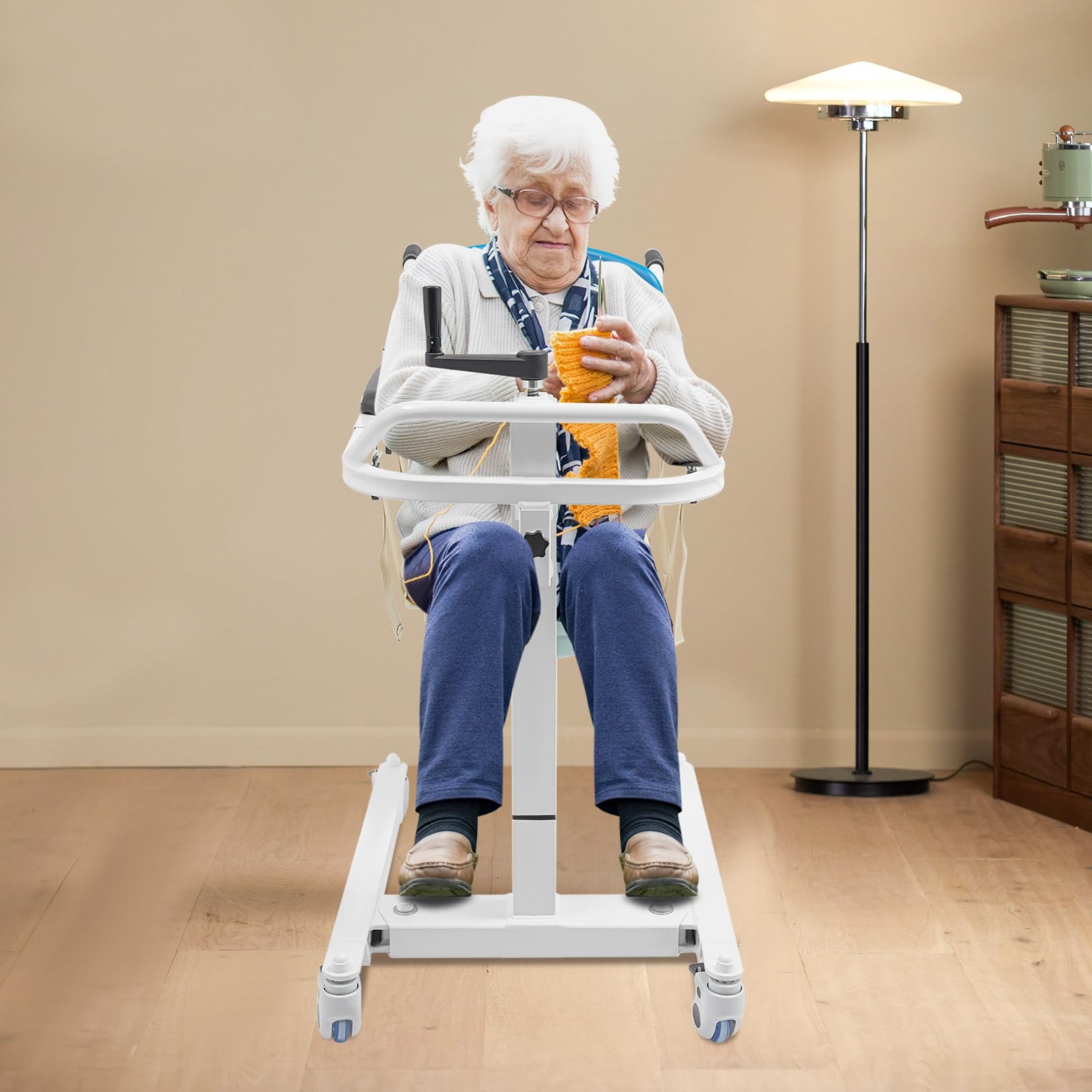 RABEEXP Patient Lift Transfer Chair Lift for Home Wheelchair - Portable Car Lift Bedside Chair Lift Aid - Adjustable Height Bathroom Wheelchair for Caregivers Elderly Living bis 100kg/220lbs