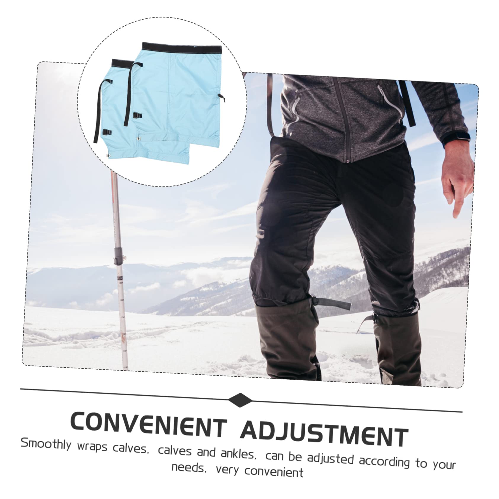 SUPVOX Snowproof Hiking Leg Gaiters Waterproof Outdoor Leg Protectors Snow Grips for Men's Skiing