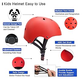 Glaf Toddler Helmet Kids Bike Helmets for 2-8 Years Old Baby Girls Boys Multi-Sport Helmet Adjustable Skateboard Bicycle Helmet Lightweight 2 Sizes for Toddler to Youth (Red, Small)