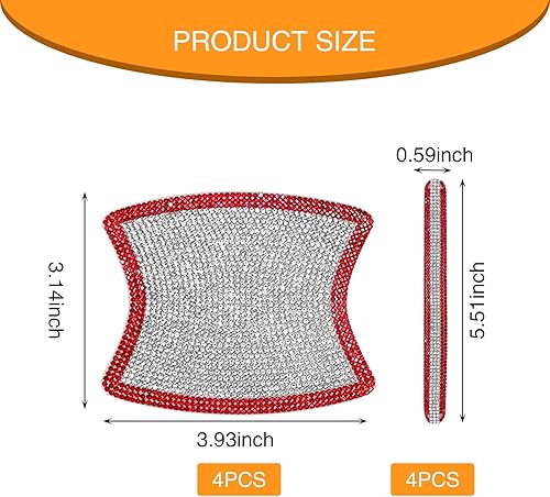 Miniatura 2 de cueclue 8 protectores brillantes para manija de puerta de automóvil, calcomanías de diamantes de imitación, calcomanías protectoras de manija de