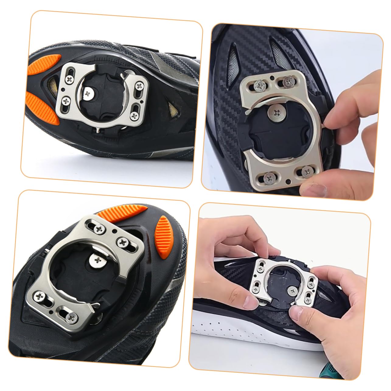 Copripedale Tacchetta Bici Strada 2 Pezzi in Acciaio Inox | Montaggio Rapido, Fit Preciso per Pedale e Scarpe da Ciclismo, Set Compatto per Bici Strada
