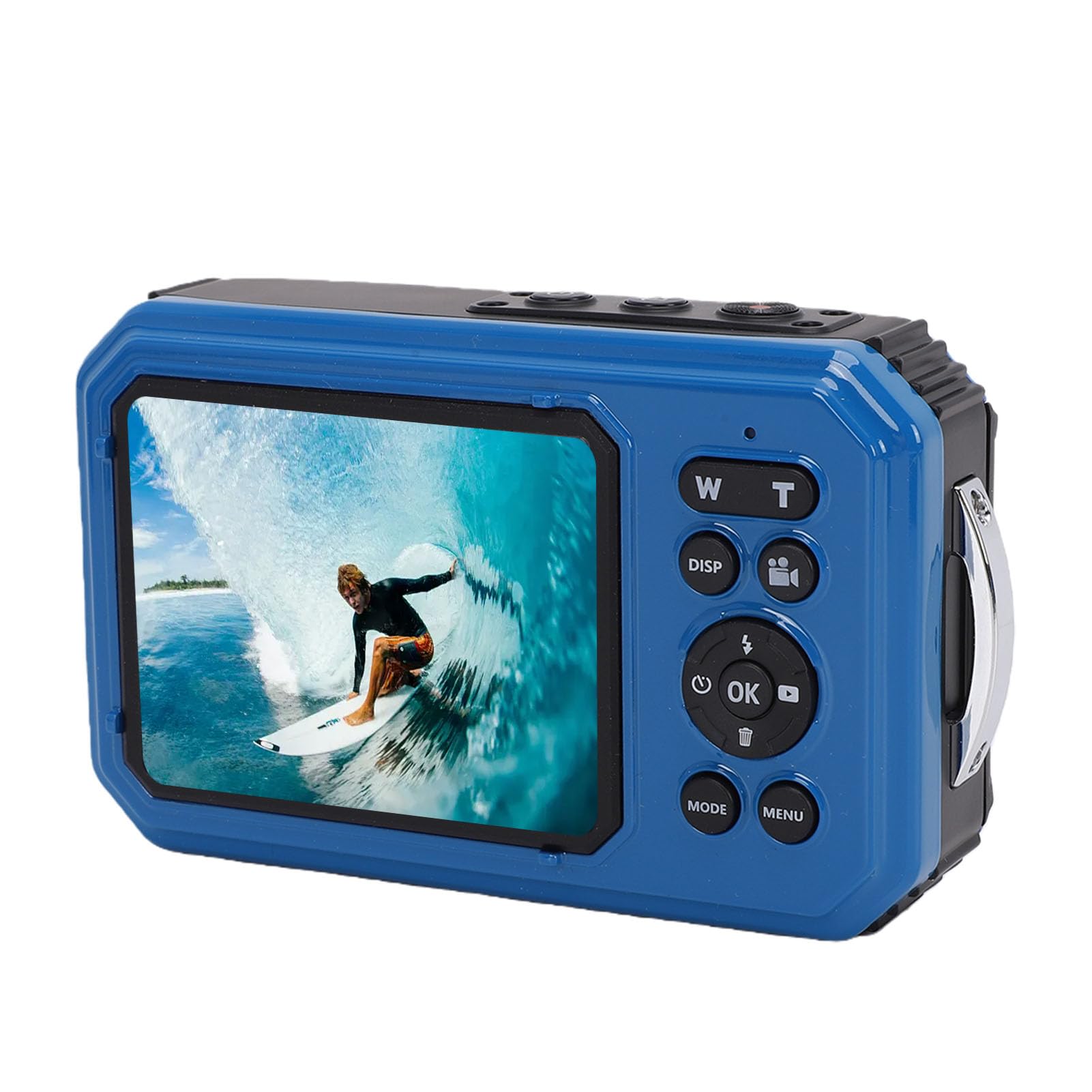 Bewinner Cámara Subacuática 4K, Cámara Digital Impermeable de 33 Pies con Enfoque Automático de 64MP, Flotante de Pantalla Dual para Snorkel y Aventuras