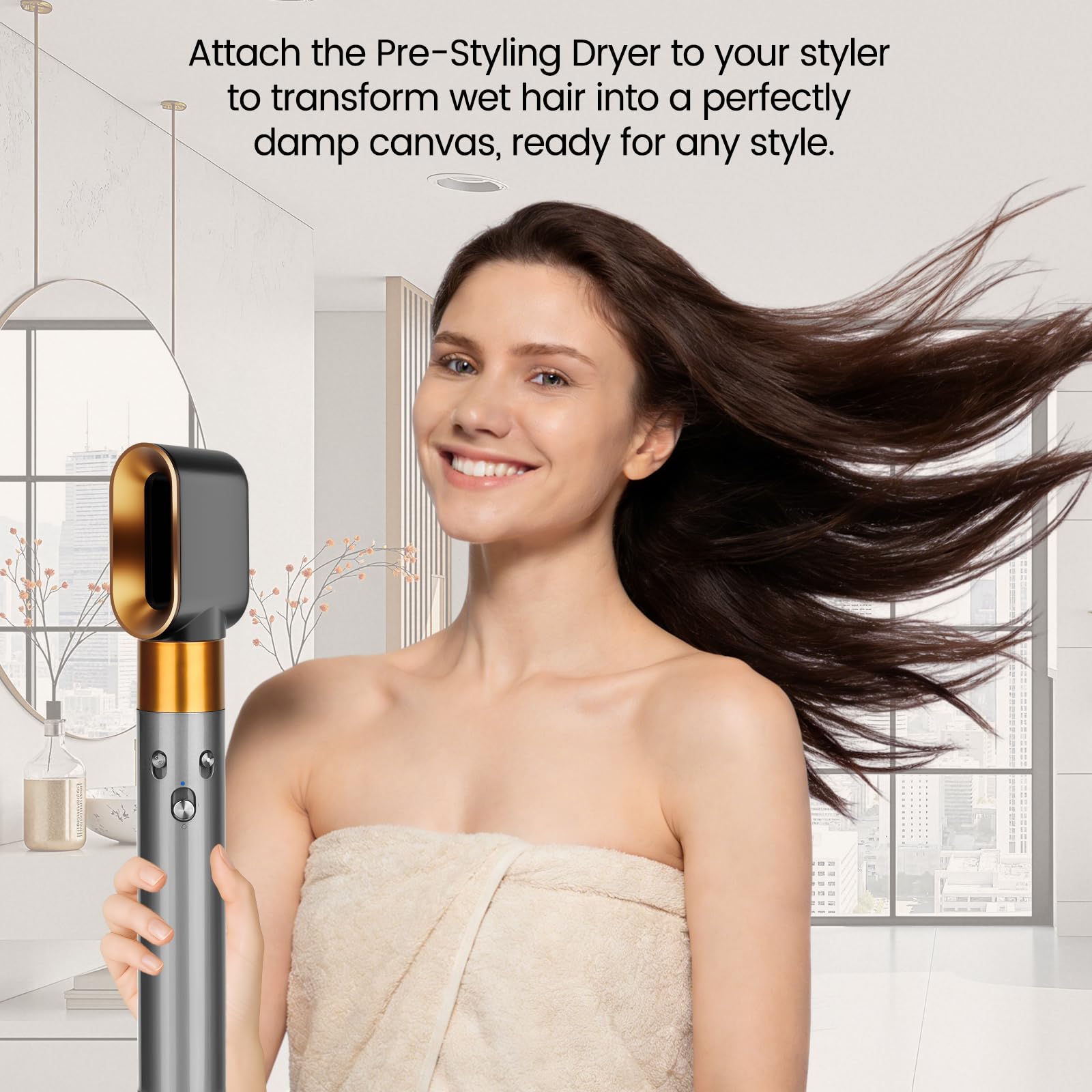 Accessoire de séchage pré-coiffé pour Dyson Airwrap HS01/HS05, buse de rechange préformée compatible avec Dyson Air Wrap, pièce n° 969759-01 doré