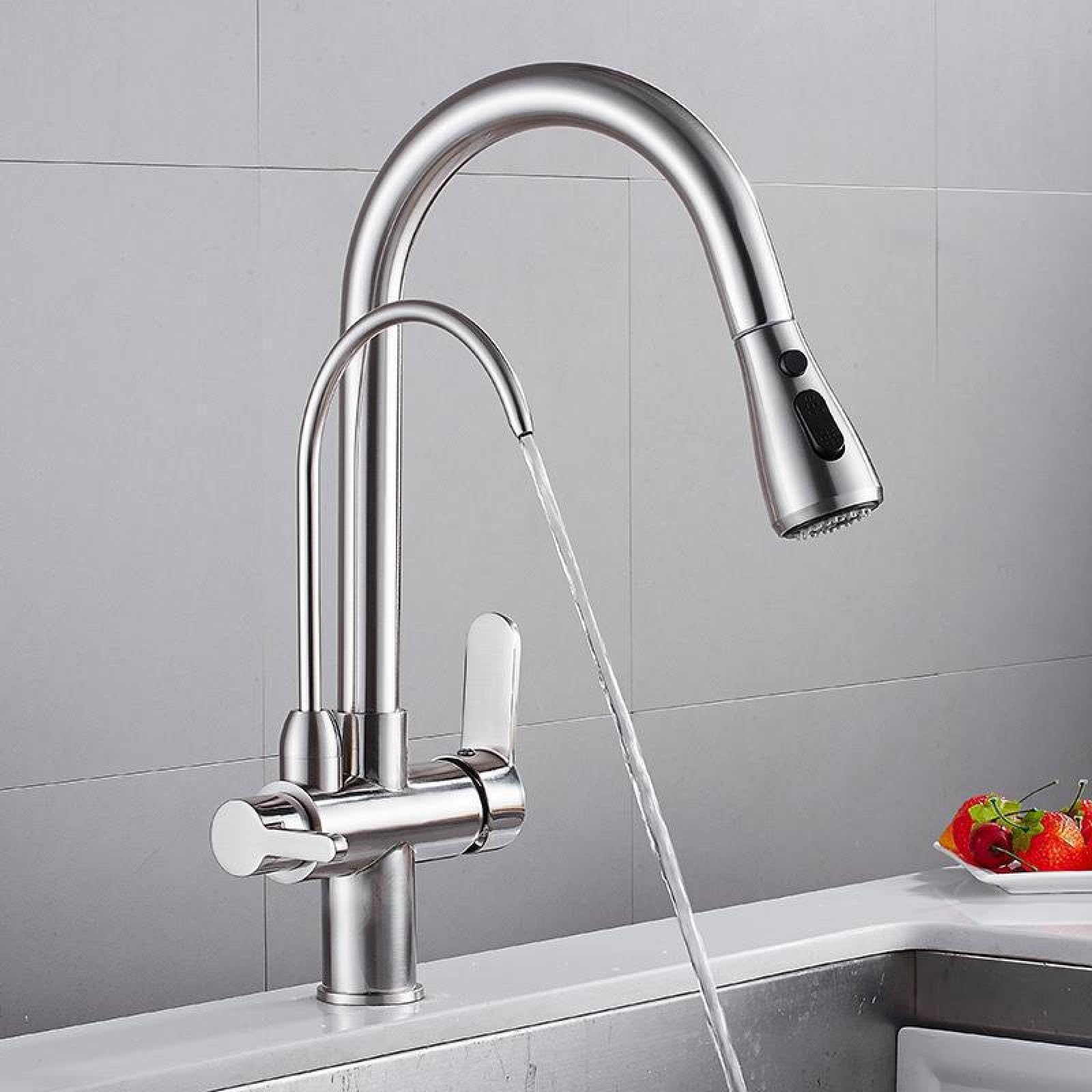 Kitchen Pull-Out Hot and Cold Water Purification Faucet