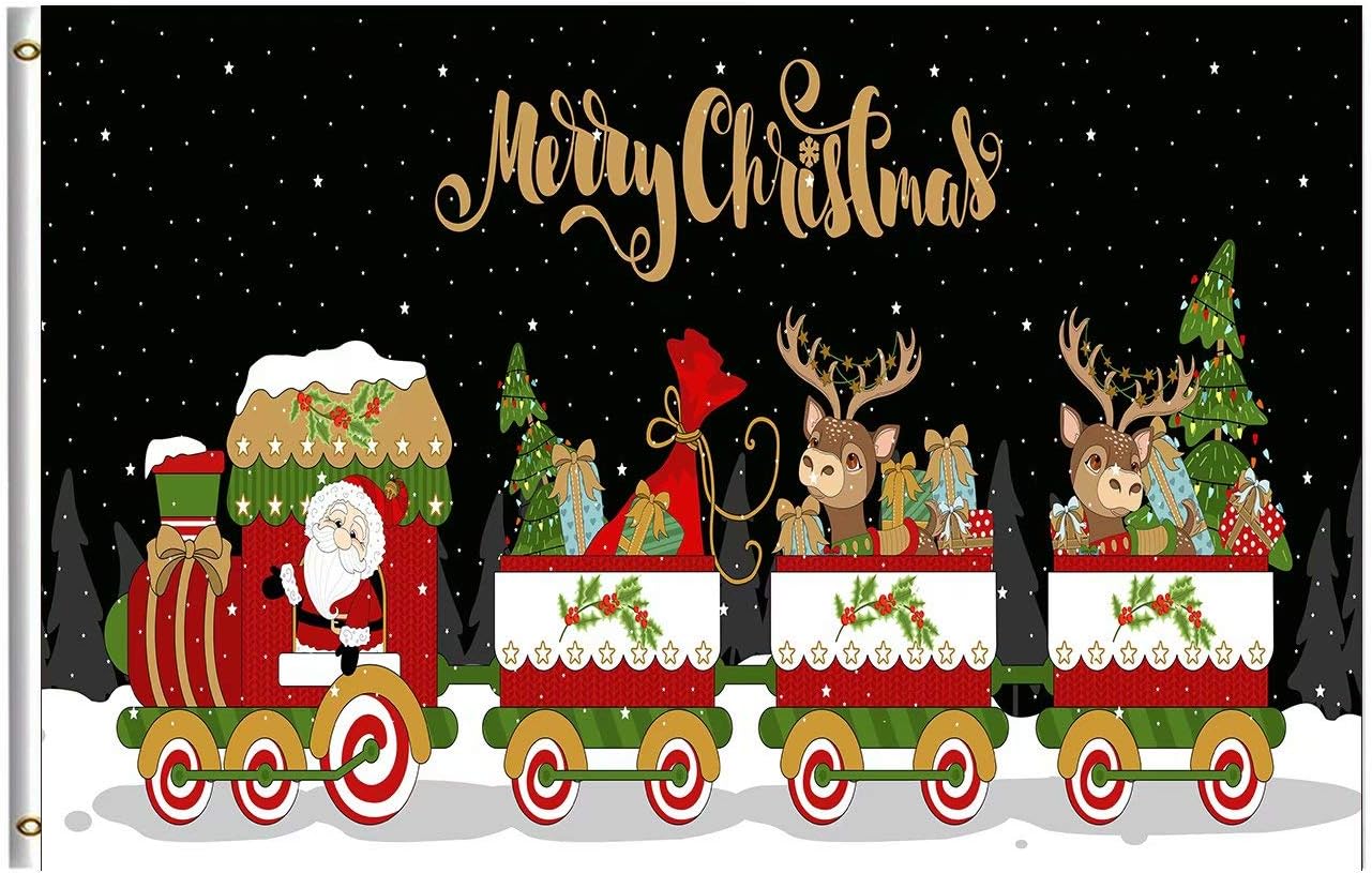Merry Christmas Flag 3x5 FT Happy Winter Holiday Cute Snowman White Tree Snow Snowflake Garden Yard House Flags Banner with Brass Grommets Indoor Outdoor Party Home Christmas Decorations : Patio, Lawn & Garden
