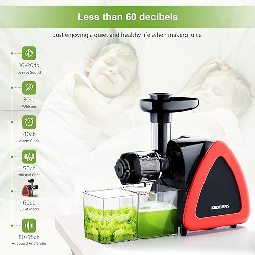 Miniatura 5 de Exprimidor portátil, exprimidor con función inversa, exprimidor eléctrico de bajo ruido, alto rendimiento de jugo, libre de BPA de 150 W, fácil de