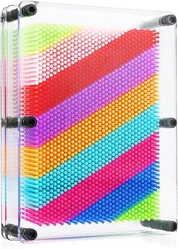 3D Rainbow Pin Art Board Toy, Large Size 20x15cm
