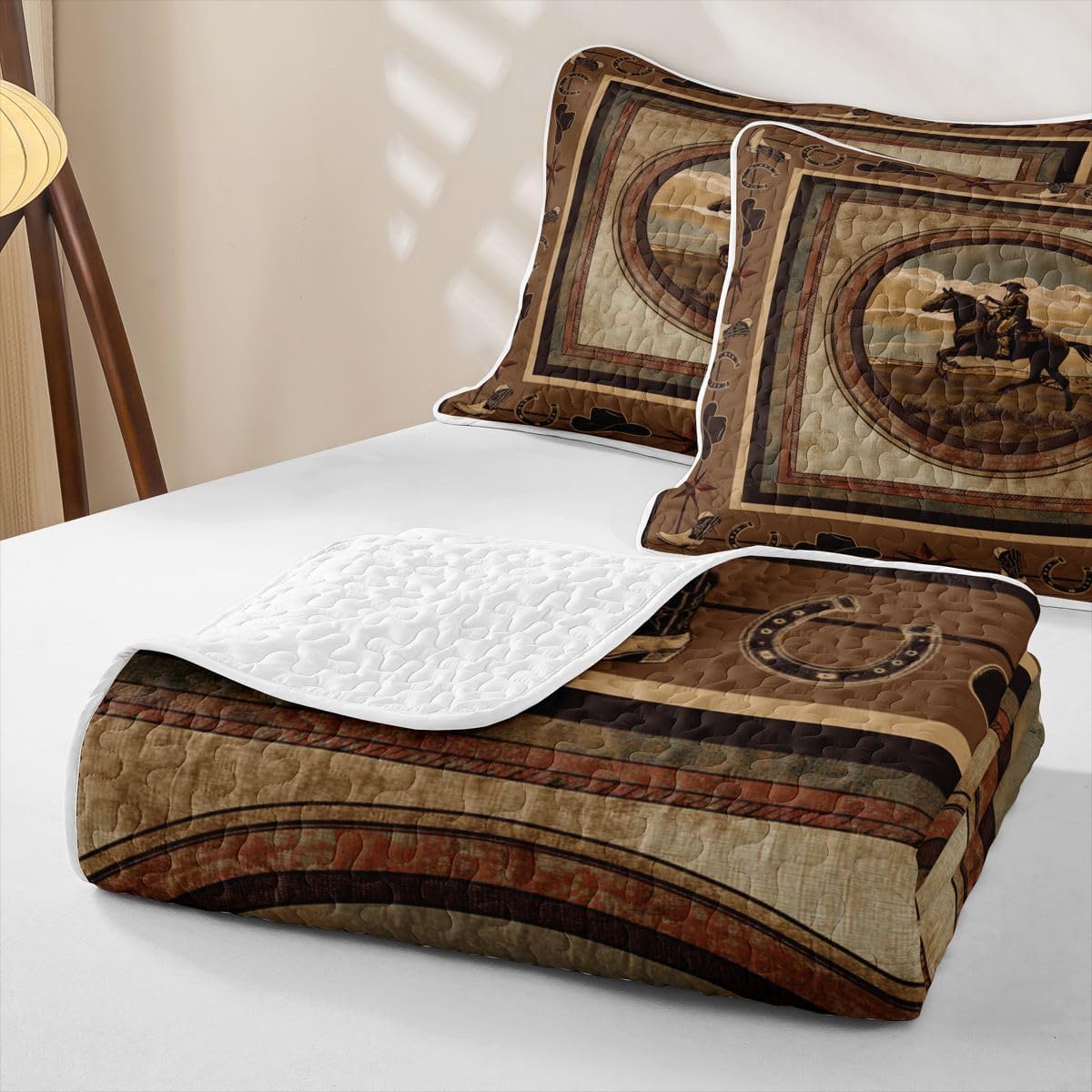 Feelyou Western Cowboy Quilt Queen Size for Kids