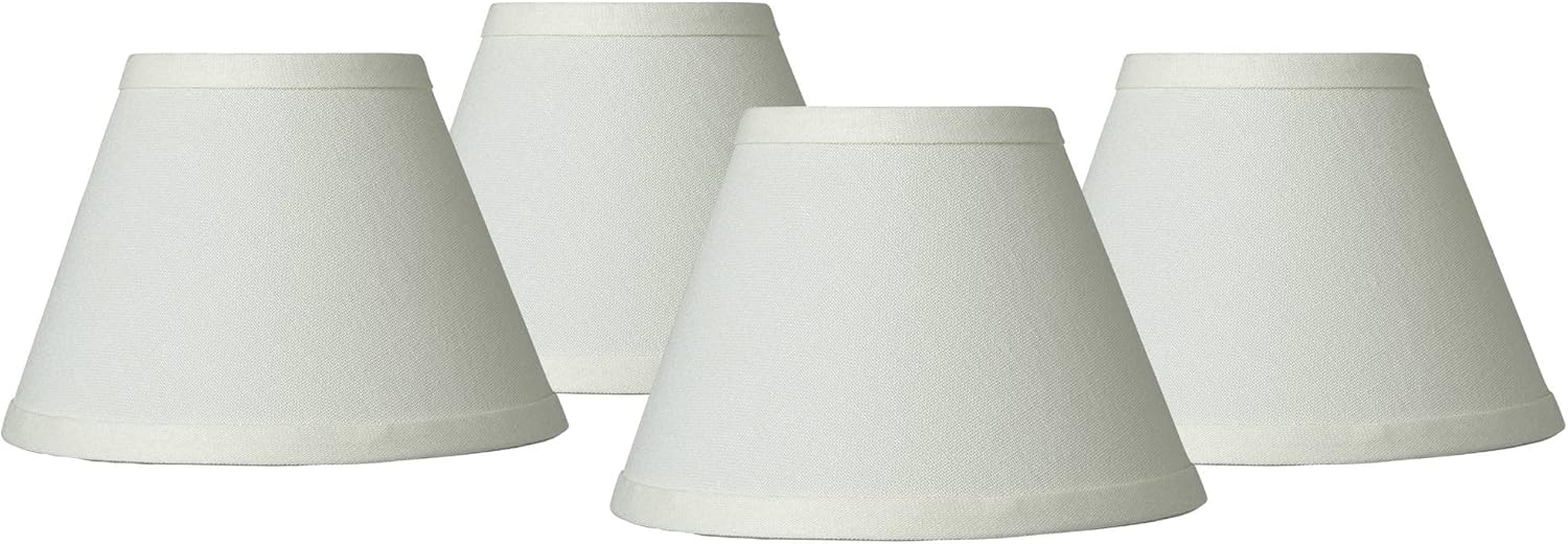 Set of 4 Empire Lamp Shade (Pre-Assembled) s Taya Cream Small 3.5" Top x 7" Bottom x 5" High Candelabra Clip-On Fitting - Springcrest