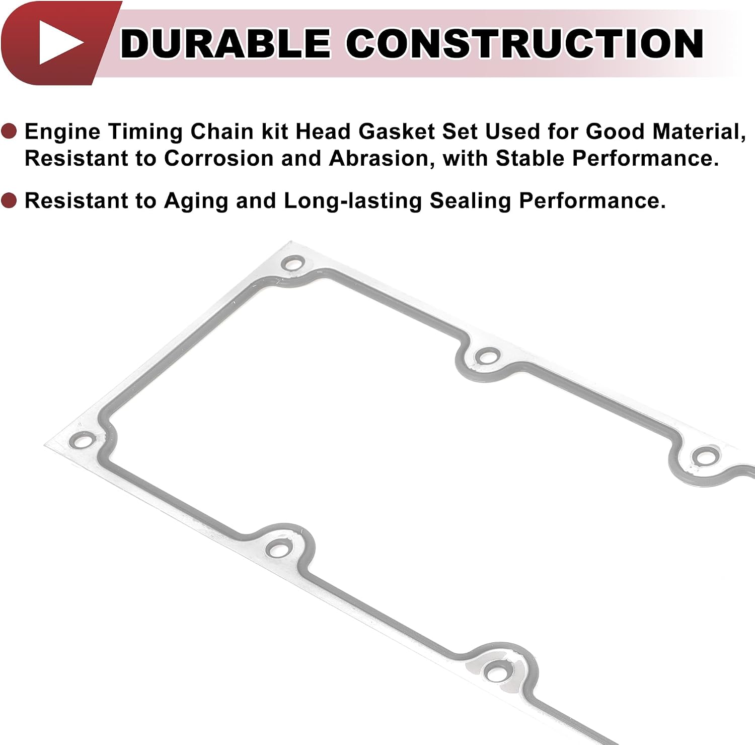 1 Pcs Car Valley Pan Gasket for Cadillac Escalade 6.0L 2002-2006 Engine Block Valley Cover Gasket No.12558178 Silver Tone Metal