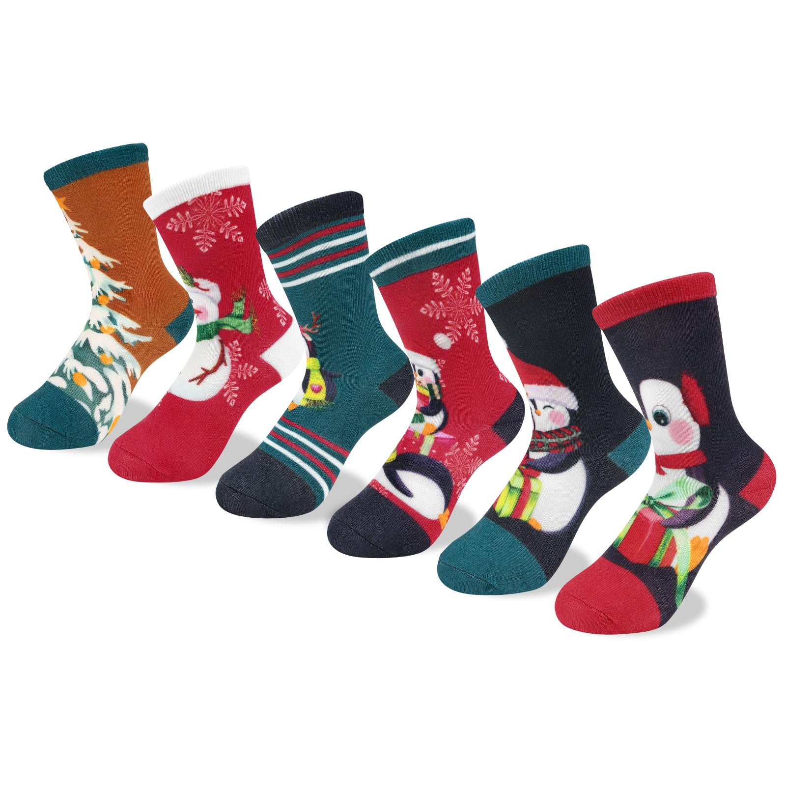 Queenshin Boys Novelty Socks Fun Crazy Funny Cute Cartoon Space Balls Car Animal Games Kids Crew Cotton Socks 6 Pairs