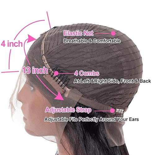 Miniatura 5 de HC Pelucas de encaje frontal de 13 x 4 pulgadas, pelucas cortas estilo Bob, pelucas lacias estilo Bob para mujeres negras, pelucas frontales de