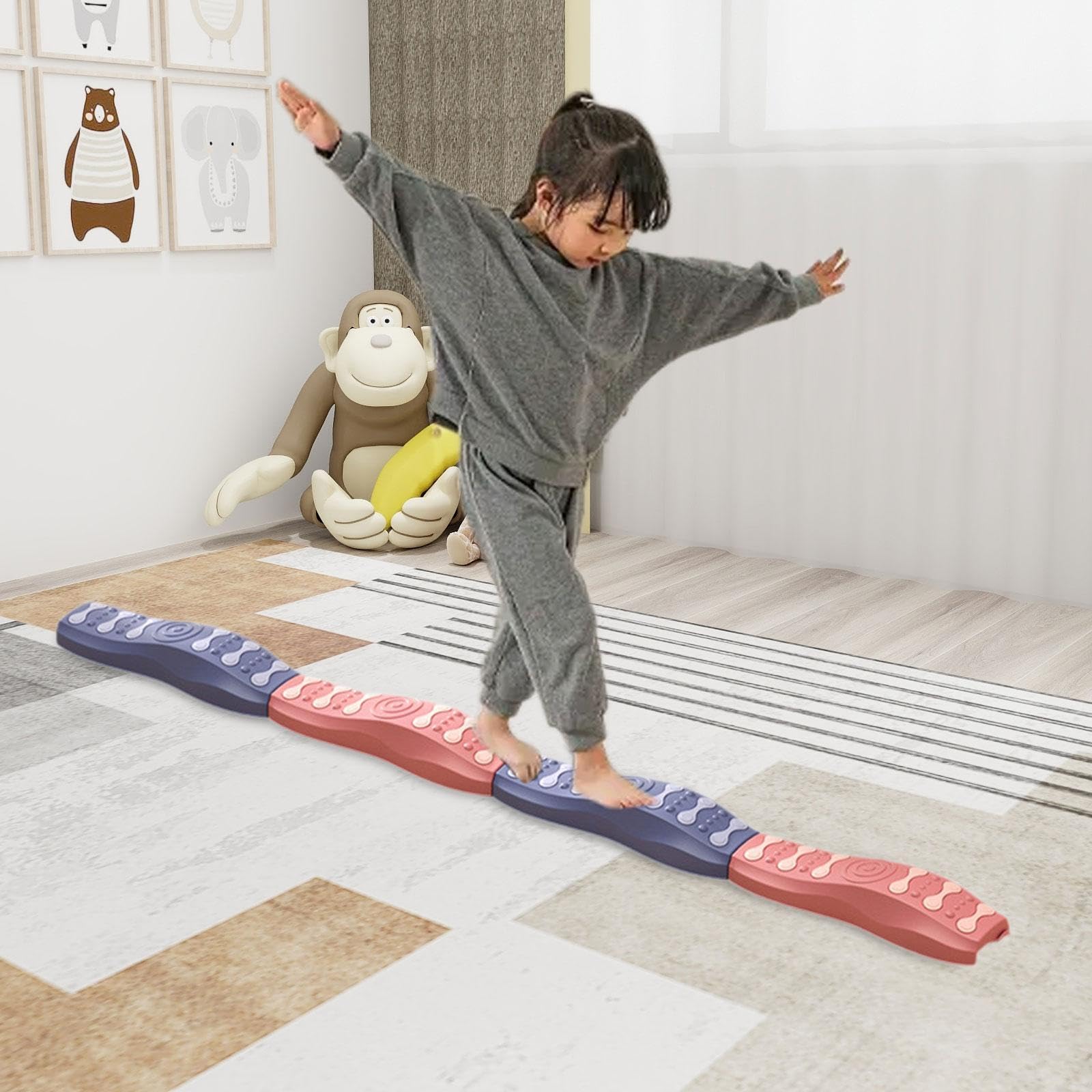 4 Piezas Juguete de Equilibrio Infantil Balancines Antideslizantes de Obstáculos de Polipropileno Juego de Educativo Fomenta la, 4pcs B