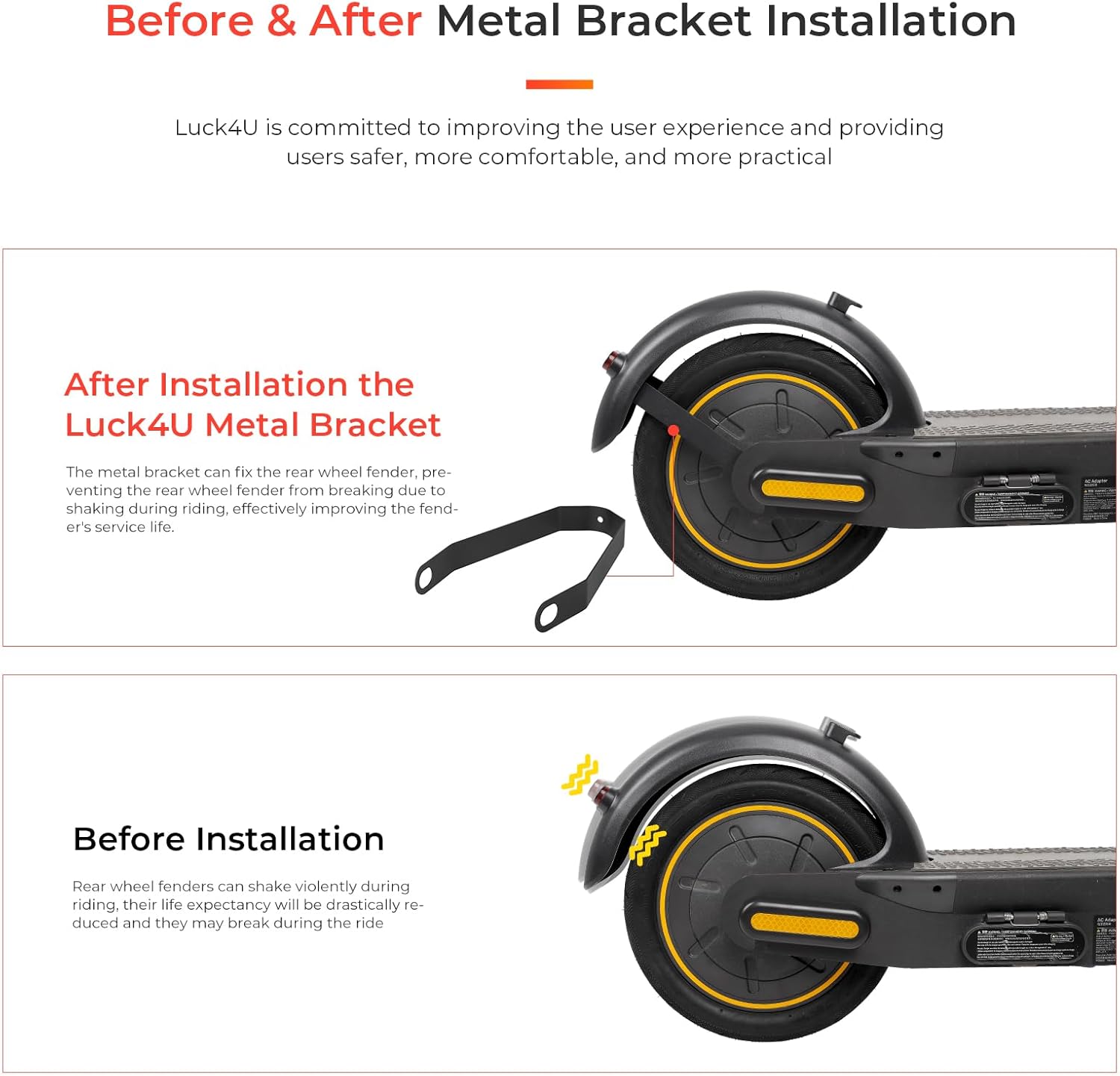 Scooter Spare Part Kit Includes Rear Fender Fender Bracket LED Taillight for Segway Ninebot Max G30 G30 E G30 LP G30D Electric Scooter Accessories image 4 of 6 B0C7ZP2916