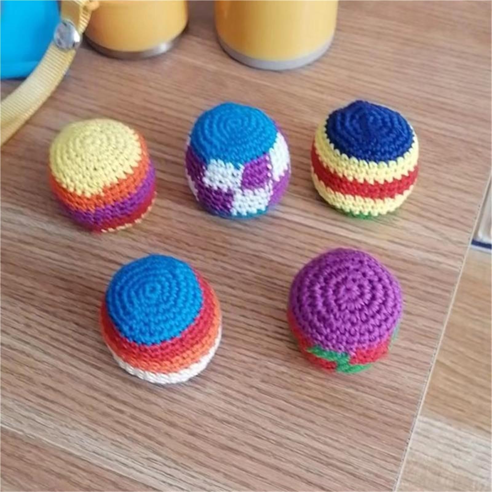 Handgemachte Footbags Soft Handmade Sacks for Footbag Juggling Balls Outdoor Toy Safe and Durable for Camping(5pcs)
