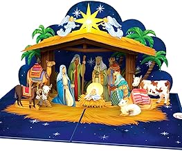 papercrush® Pop Up Christmas Card with Nativity Scene - 3D Religious Greeting Card for Her (Godmother, Mom, Grandma) - Christian Christmas Card for Ticket as a Christmas Gift Voucher for Kids