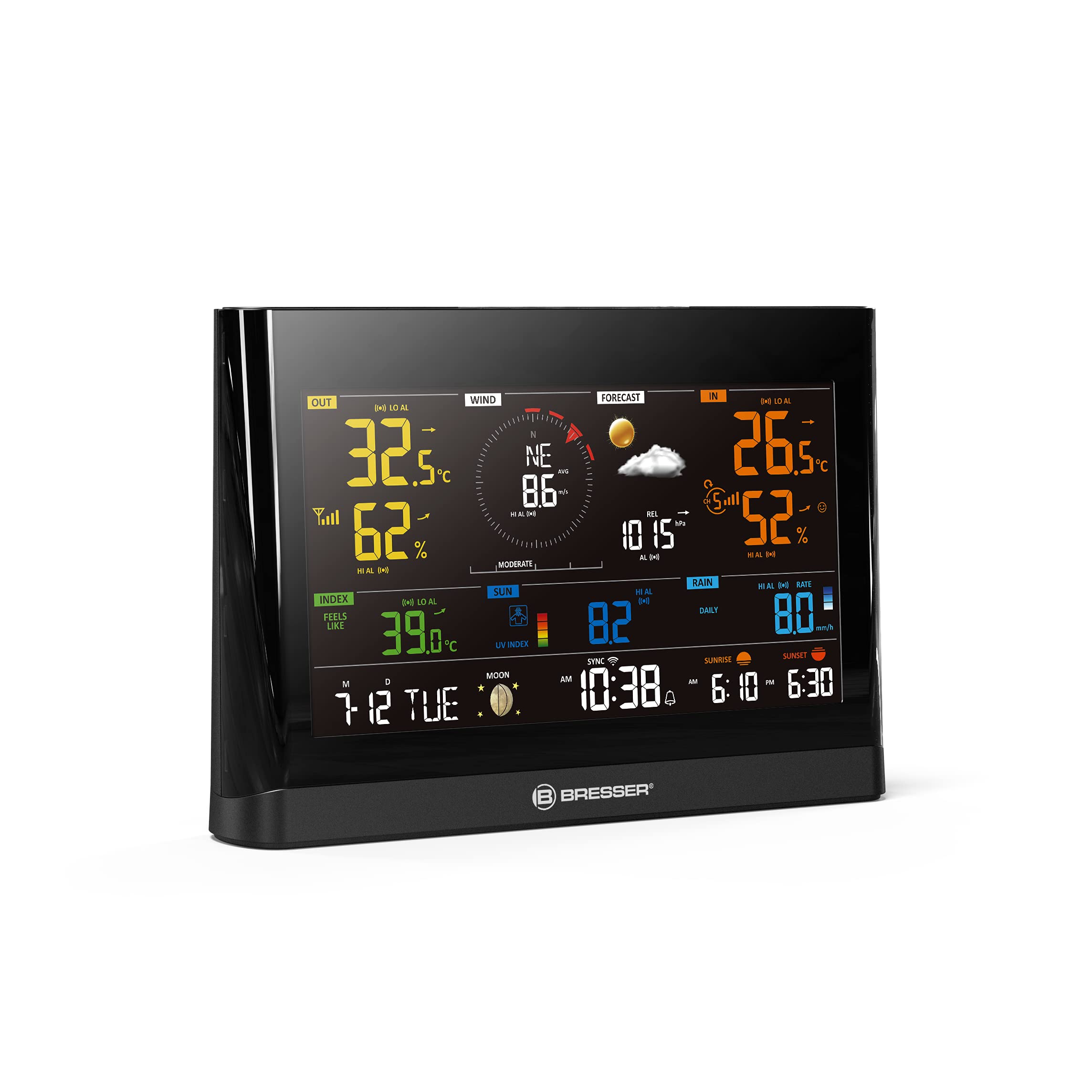 Bresser 7003300 Station de base météo WiFi avec écran couleur 7,4 pouces | Bresser 7003300 Station de base météo WiFi avec écran couleur 7,4 pouces