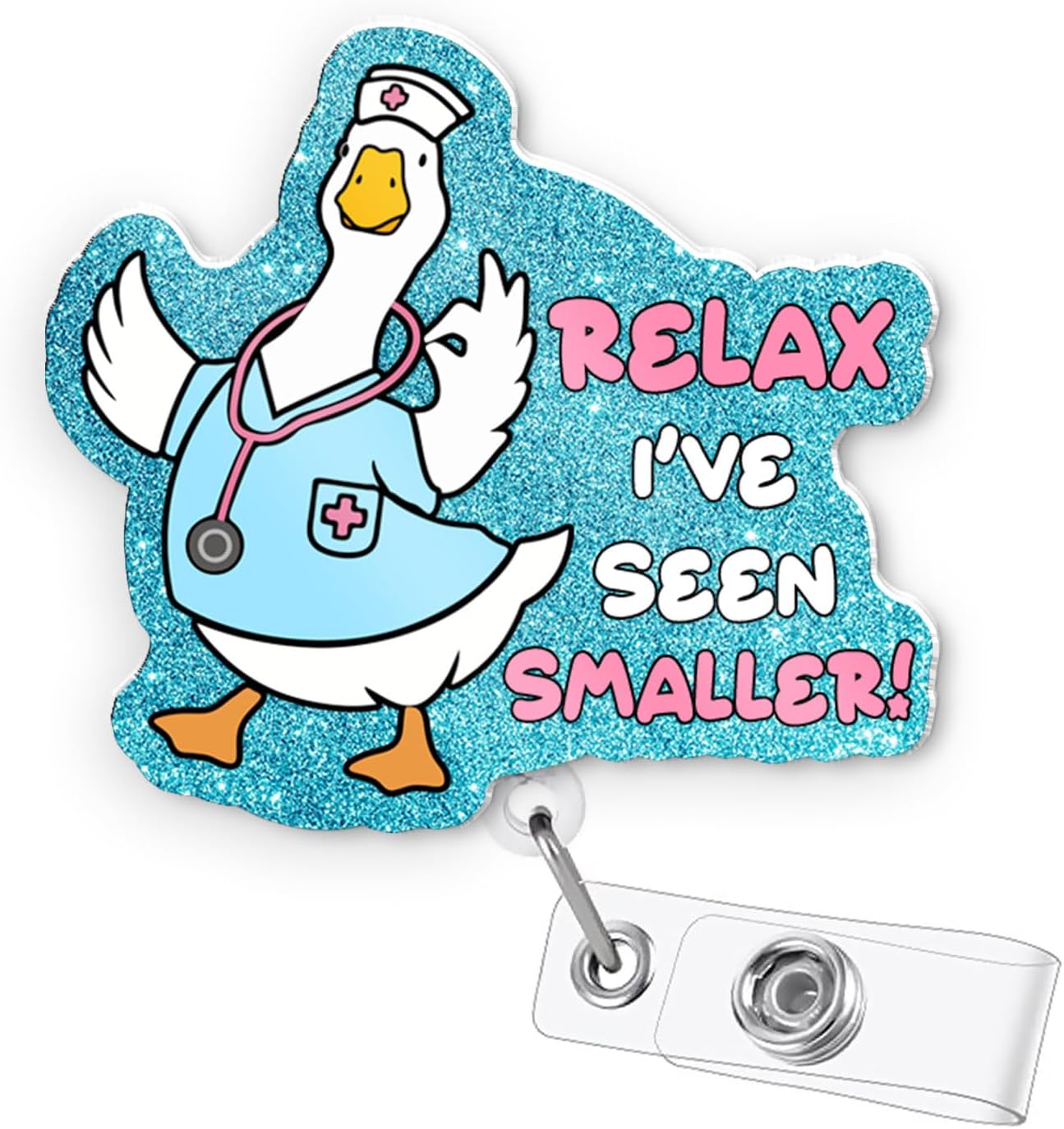 Urology Badge Reel Retractable – Cute Silly Goose Badge Reel Funny Accessories for Work with Aligator Clip, Nurses Week Gifts for Surgical Tech ICU ER OR Nurse Nephrology Dialysis