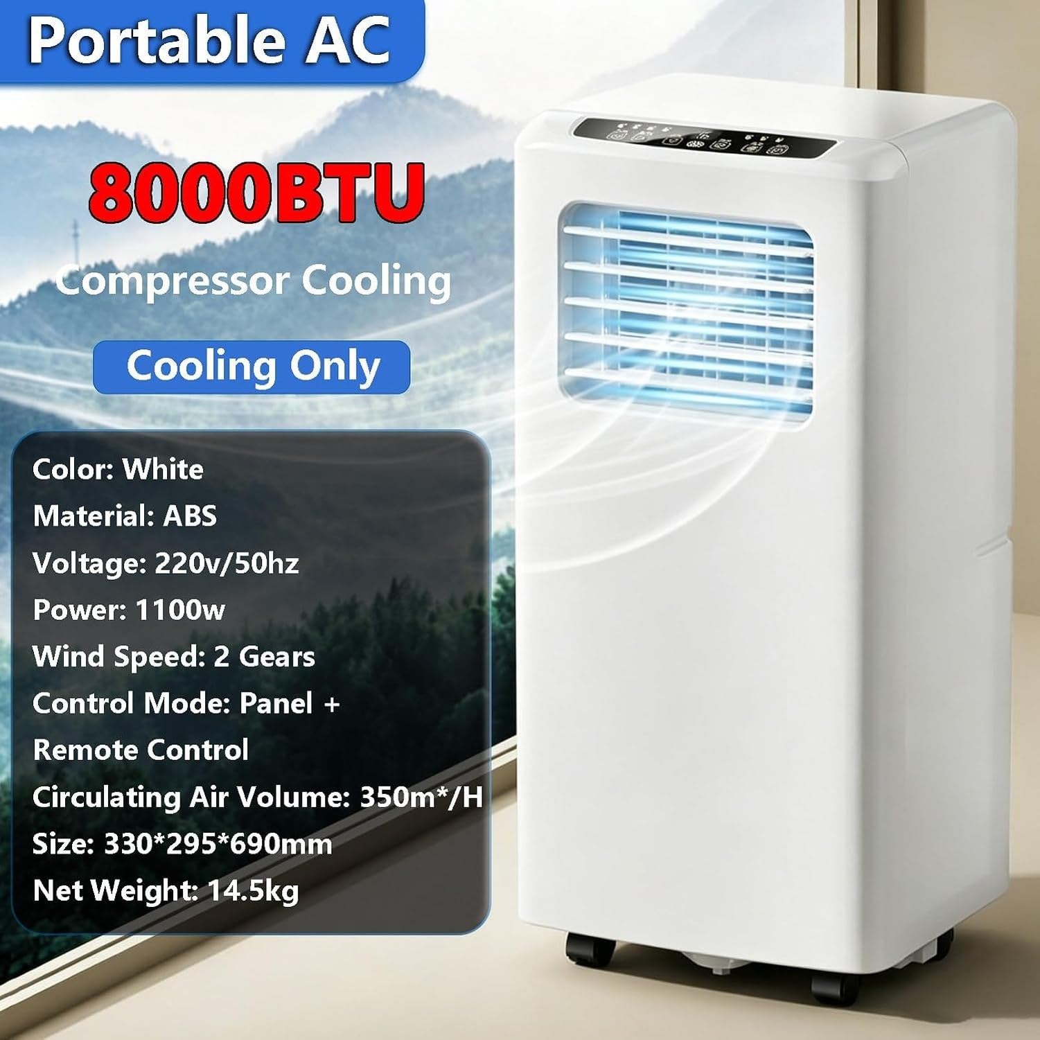 Aire Acondicionado Portátil 9000 BTU Frío 3 en 1 sin instalación, 8000btu