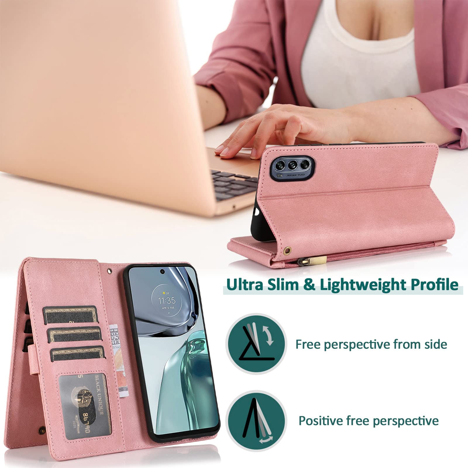 Cover Moto G60s Con Porta Carte Asuwish Cover Per Motorola Moto G62 5G Con Pellicola Vetro Temperato Vetrino Portafoglio Libro Pelle Porta Supporto Regolabile Multi-posizione