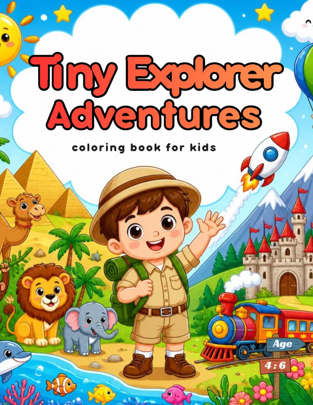 Tiny Explorer Adventures: Let’s Color the World: A Fun Travel & Adventure Coloring Book for Kids Ages 4–6