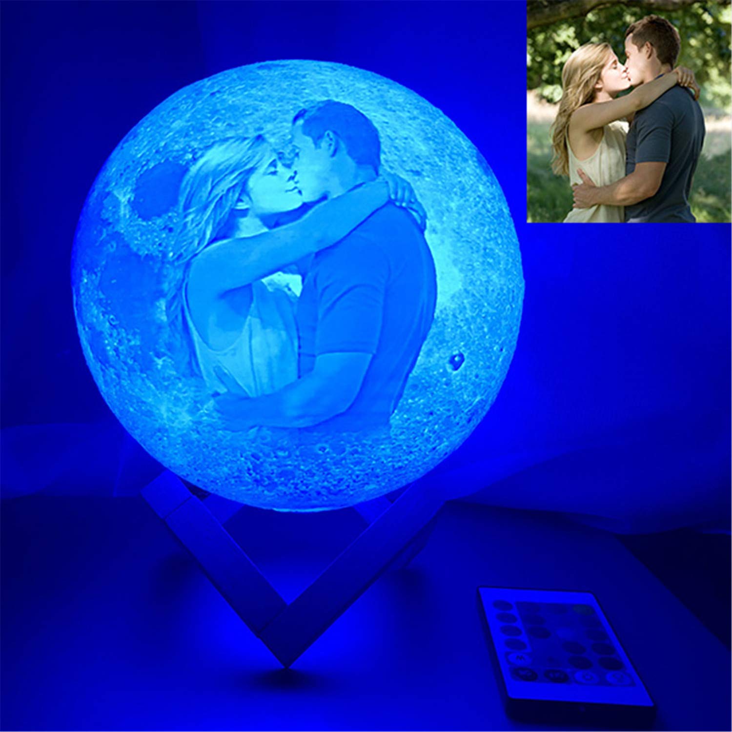 16 Farben Kundenspezifisches Foto Mond Lampe Nachtlampe 3D Mond Lampe Mondlicht LED LIGHT Nachtlicht Mit fernbedienung Schlafzimmer Dekor USB Lade Stimmung Licht für Tragbare Nachtlampe