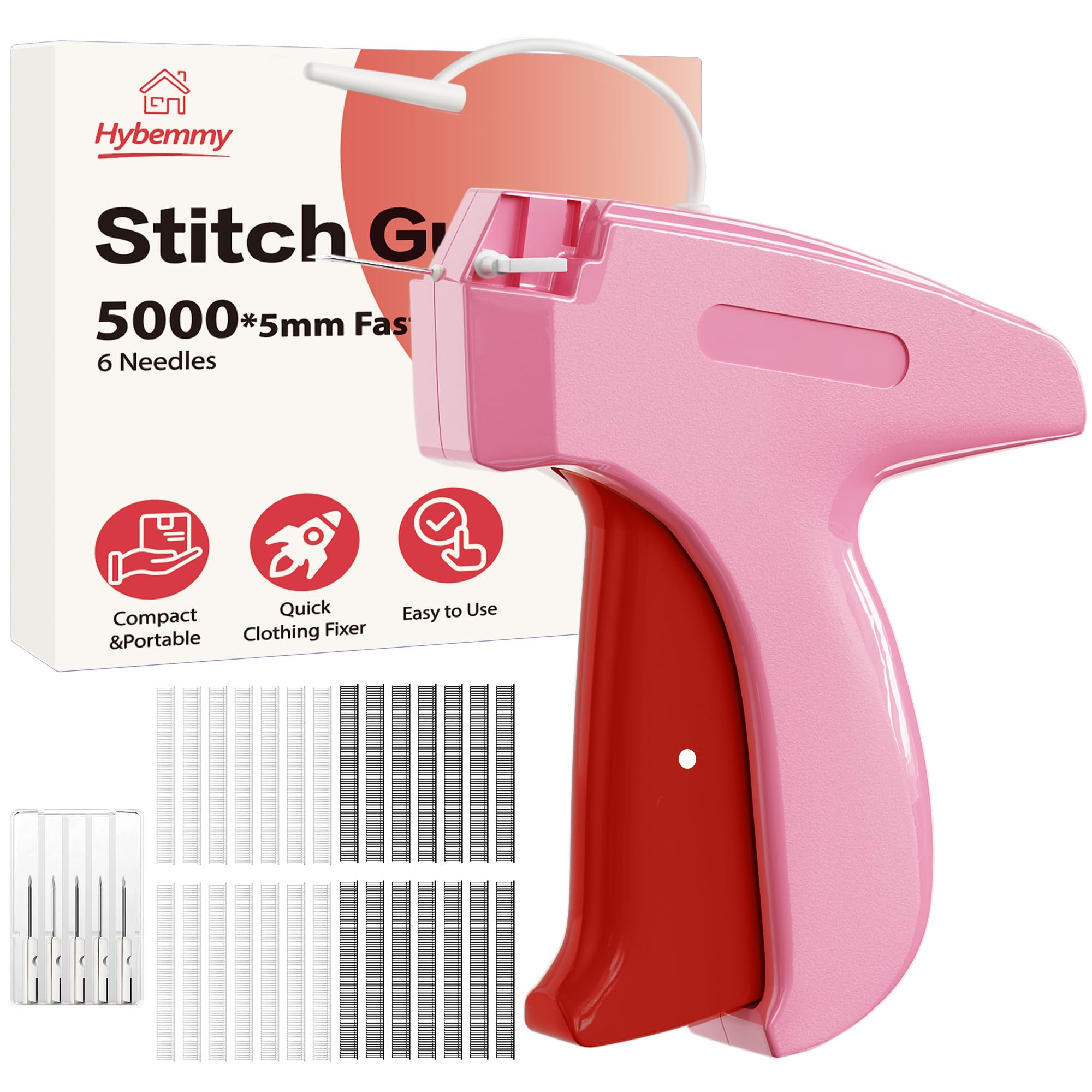 Stitch Gun for Clothes, Tagging Gun, Quick Clothing Fixer, Rose