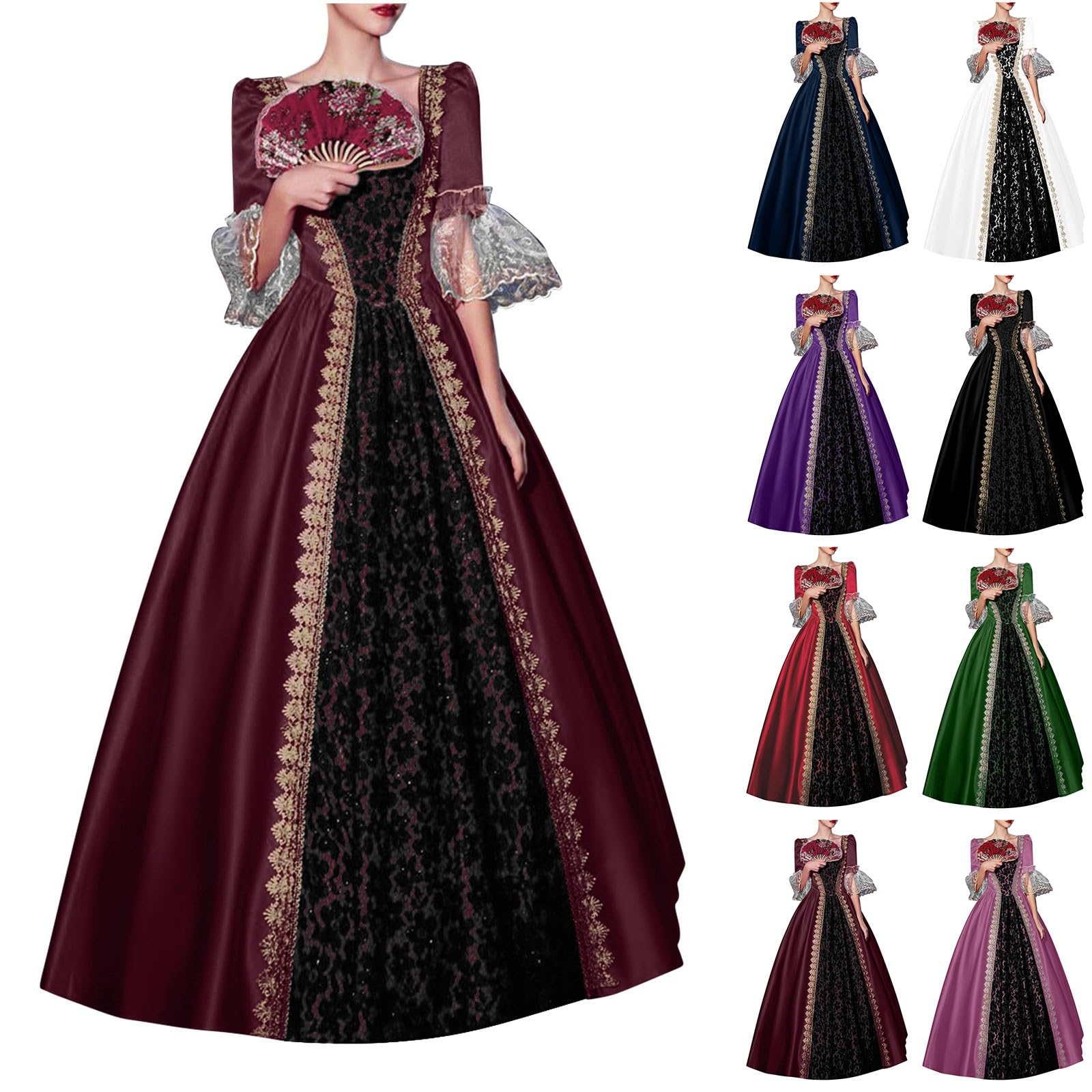Ropa medieval para mujer, vestido de princesa renacentista, barroco, rococó, ropa de Lolita, ropa de reina victoriana, maxi vestido, elegante, vestido de noche, vestido de cóctel, vestido de fiesta,