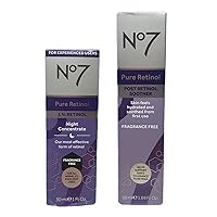 Vista 1 de No. 7 Paquete de cuidado de la piel con retinol puro No 7, contiene concentrado nocturno de retinol puro (1 onza líquida) y chupete post retinol