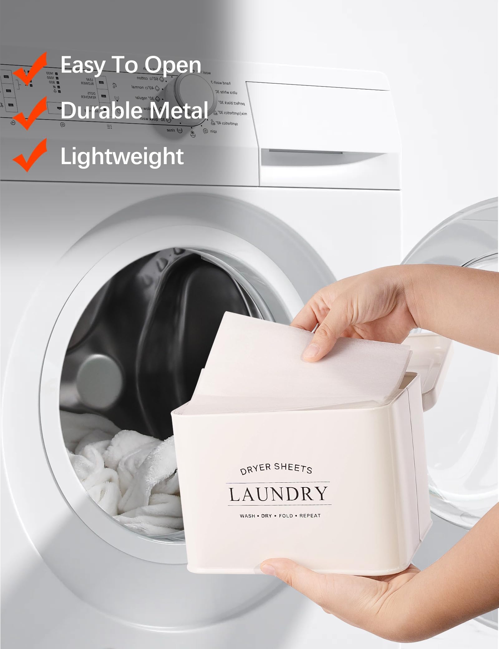 Dryer Sheet Holder with Lid & Wooden Handle -5 Dryer Sheet Holder with Lid & Wooden Handle -5