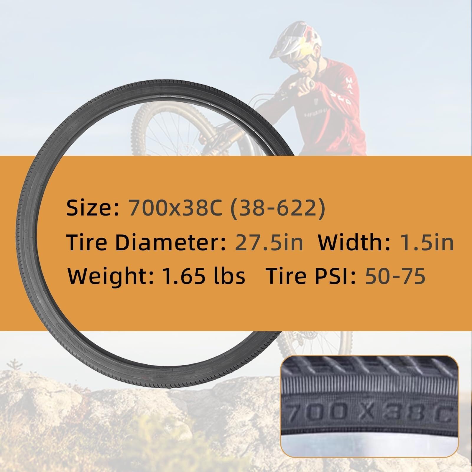 2PCS 700x38c(38-622) Pneumatici Per Biciclette Con 2 Leve 700 38c(38-622) Accessori Di Ricambio Per Biciclette Ad Alte Prestazioni Anti-foratura, Compatibili Con Bici Da Strada