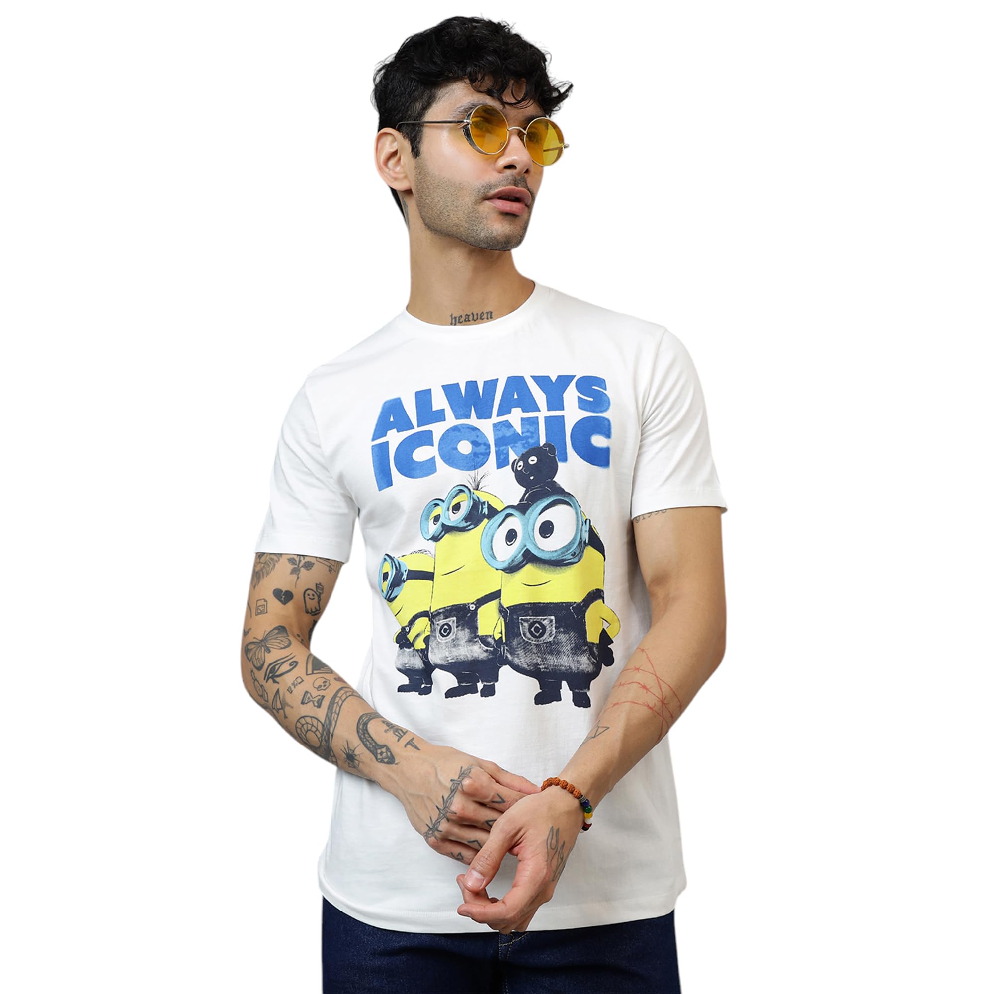 Official Minions Printed Regular Fit Tshirt for Men-image-3