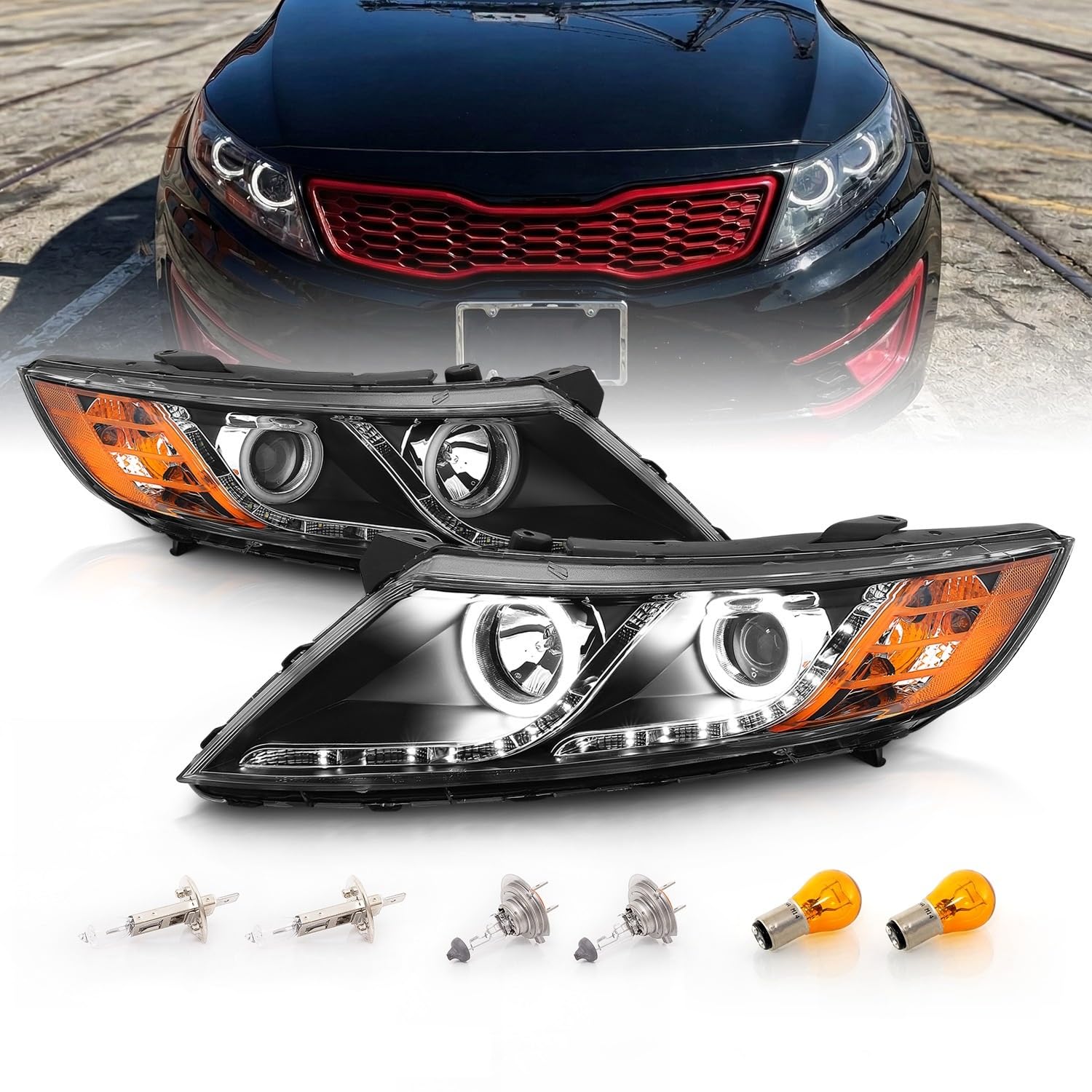 AmeriLite Xtreme LED Halo Projector Headlights