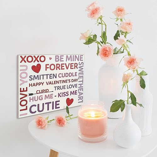 Vista 27 de JennyGems Decoración del día de San Valentín, letrero de madera de Cupid's Sweetheart Cafe, 7.25 x 6 pulgadas, decoración para colgar en la pared