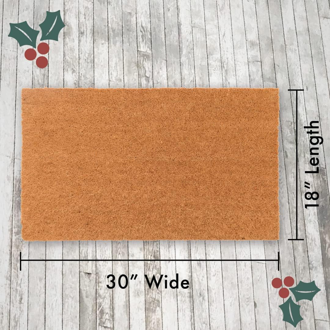 COCO MATS 'N MORE Christmas Mats Made in USA - Here Comes Santa | Size: 18" x 30" x 0.6" - Durable Entry Mat Uses Natural Coir to Scrape Dirtiest Shoes Sustainable Doormat Vinyl Backing Xmas Decor