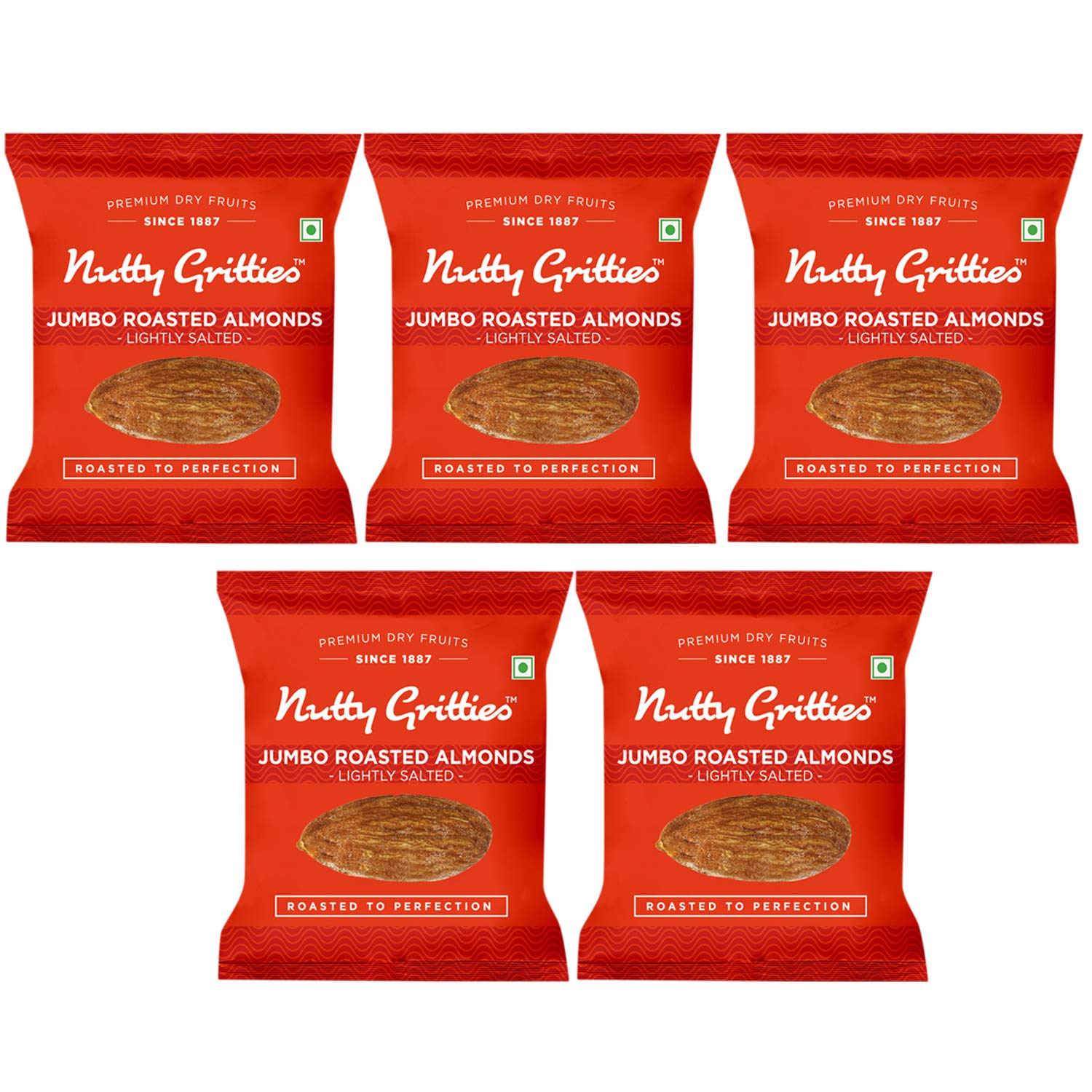 Nutty Gritties California Roasted Almonds, Lightly Salted (Pack of 5-24g Each), 120g (B07G4DD1MQ) Amazon Price History, Amazon Price Tracker