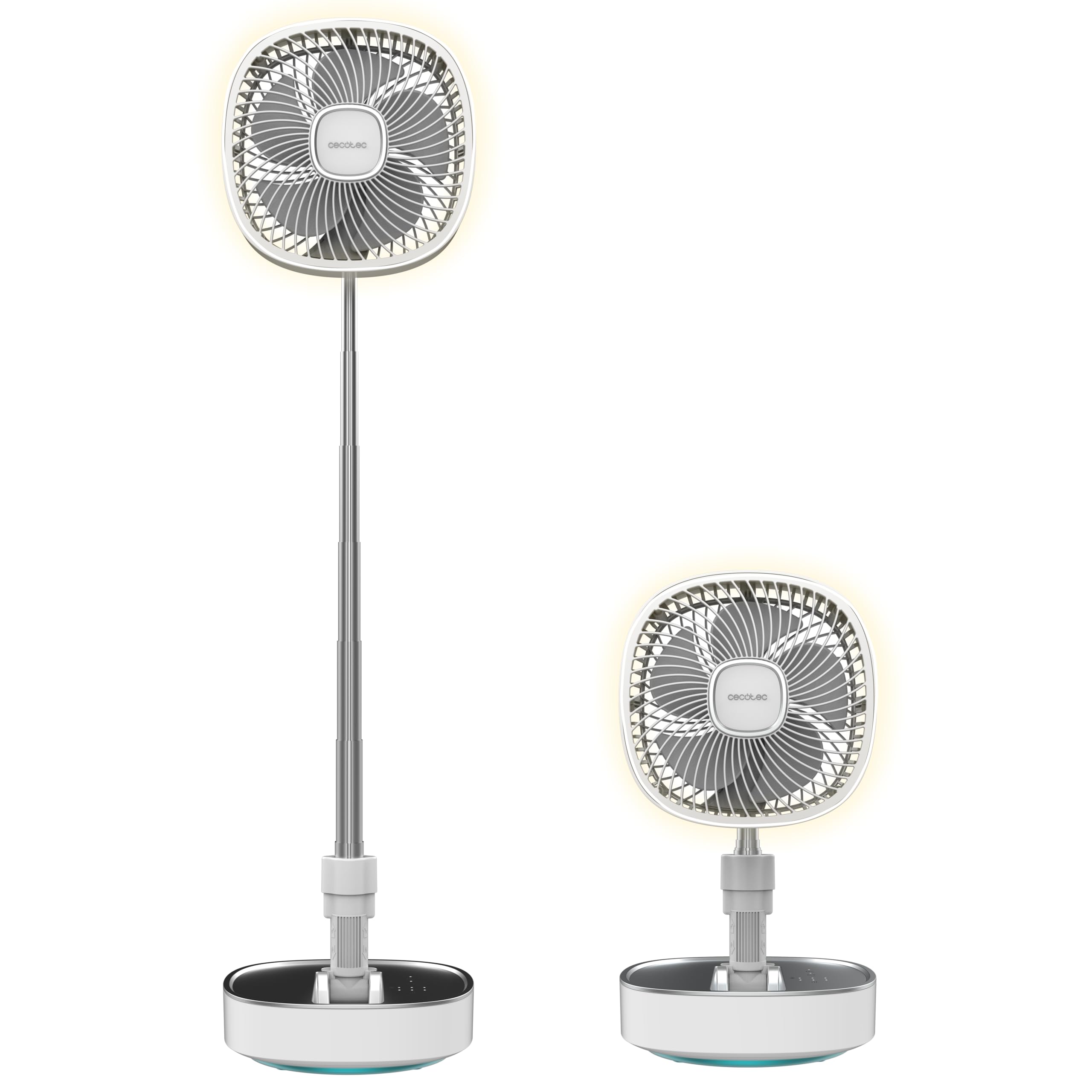 Ventilador portátil plegable Cecotec para refrescar tus noches de terraza con luz LED cálida