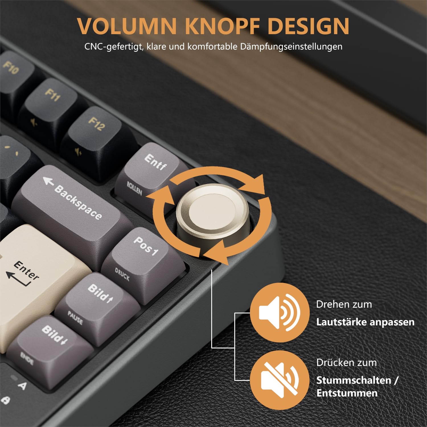 RK ROYAL KLUDGE R75 Mechanische Tastatur Kabel, Gaming Tastatur 75 Prozent QWERTZ RGB, Gasket Mechanical Keyboard mit CNC-Knopf, PBT MDA Tastenkappen, Hot Swap, Linear Creamy Switches, Schwarz