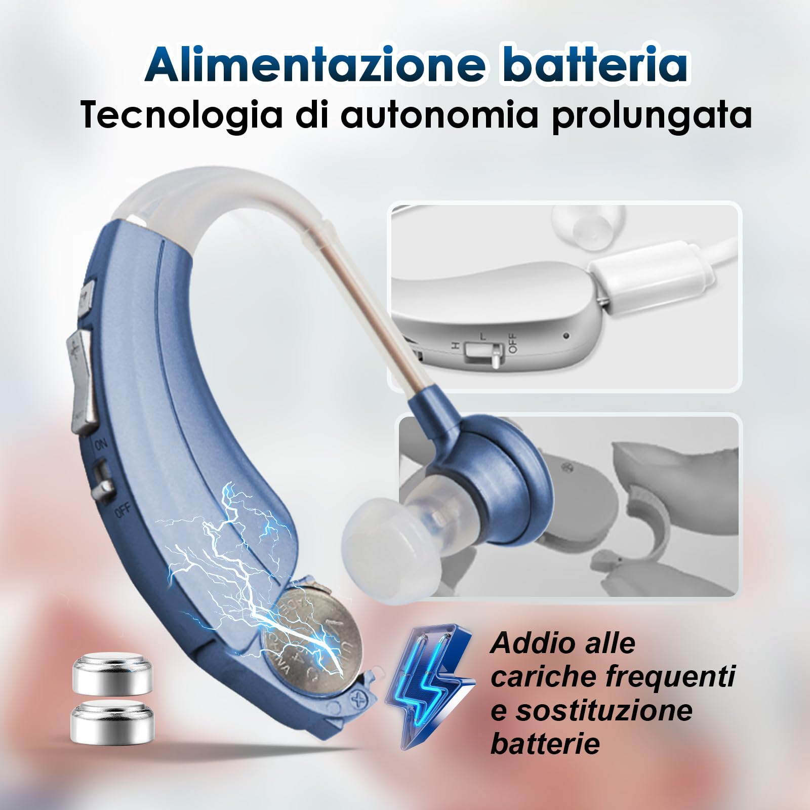 Britzgo Dispositivo,500 Ore Autonomia,Cancellazione Rumore Avanzata,Audio Premium,Ideale per Dialoghi Chiari (2, Blu)