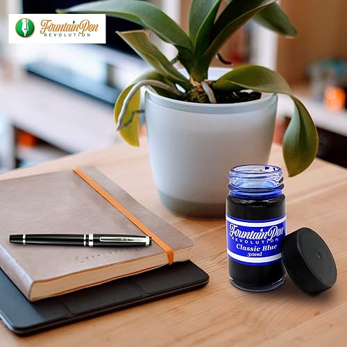 Miniatura 5 de FPR Classic Blue - Tinta para pluma estilográfica, botella de tinta azul saturada de 1.0 fl oz para escritura suave y sin esfuerzo, tinta de