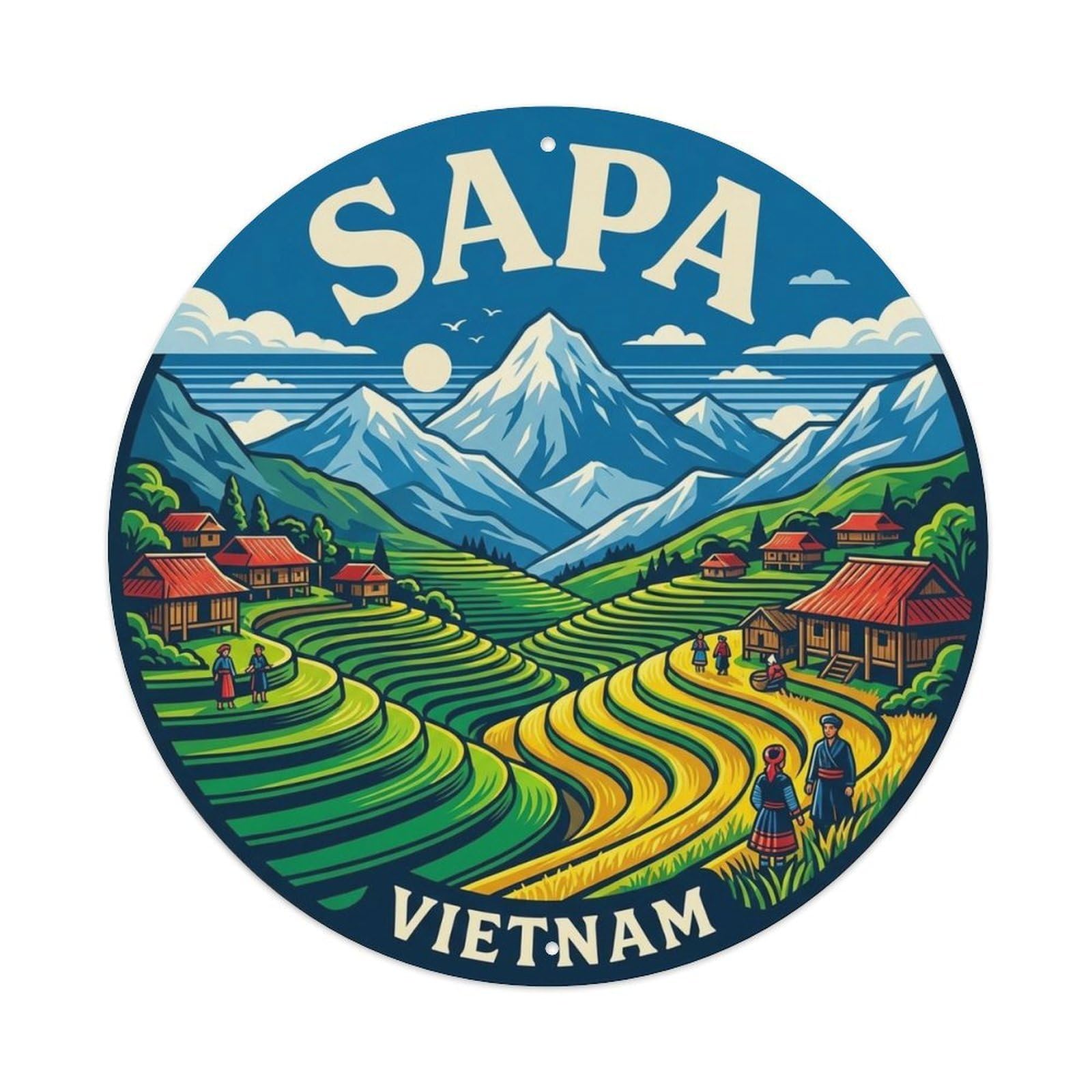 Sapa Vietnam Retro Nature Travel Landmark Metal Tin Sign