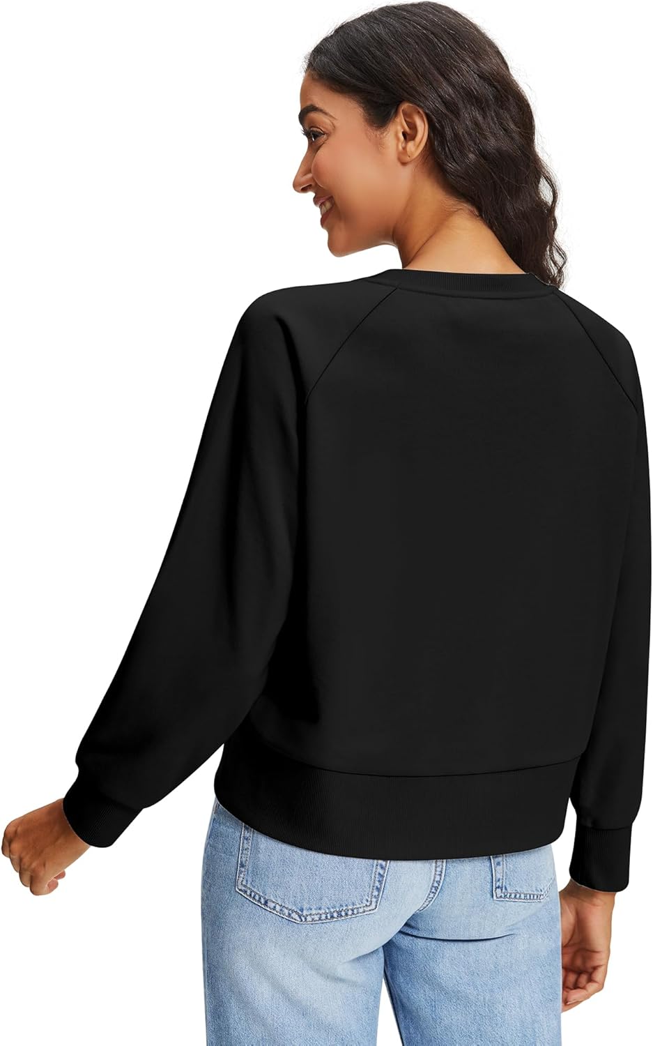 Stelle Cropped Sweatshirts for Women Cotton Raglan Sleeve Crop Tops Crewneck Pullover Sweat Shirts - Image 2