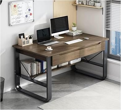 Computer Desk PC Table Desktop Home Office Desk Workbench Simple Student Desk with Drawers Desk PC Gaming Table Desk Color A, Size 100 * 60 * 72cm