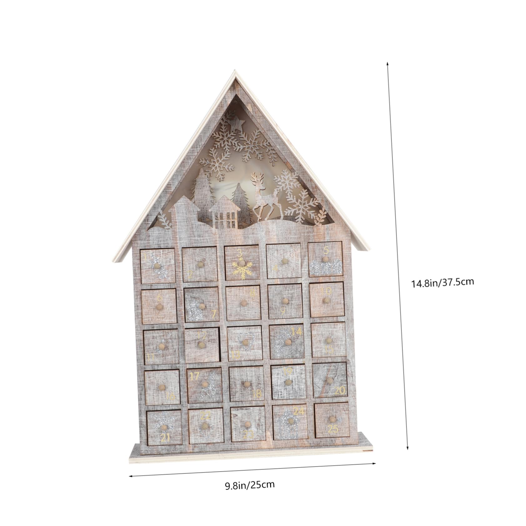 iplusmile Schubladenkalender Weihnachtsdekoration Kreativ Holz für Junge Mädchen Süßigkeiten Spielzeug Aufbewahrung Adventskalender mit Schublade für Zuhause