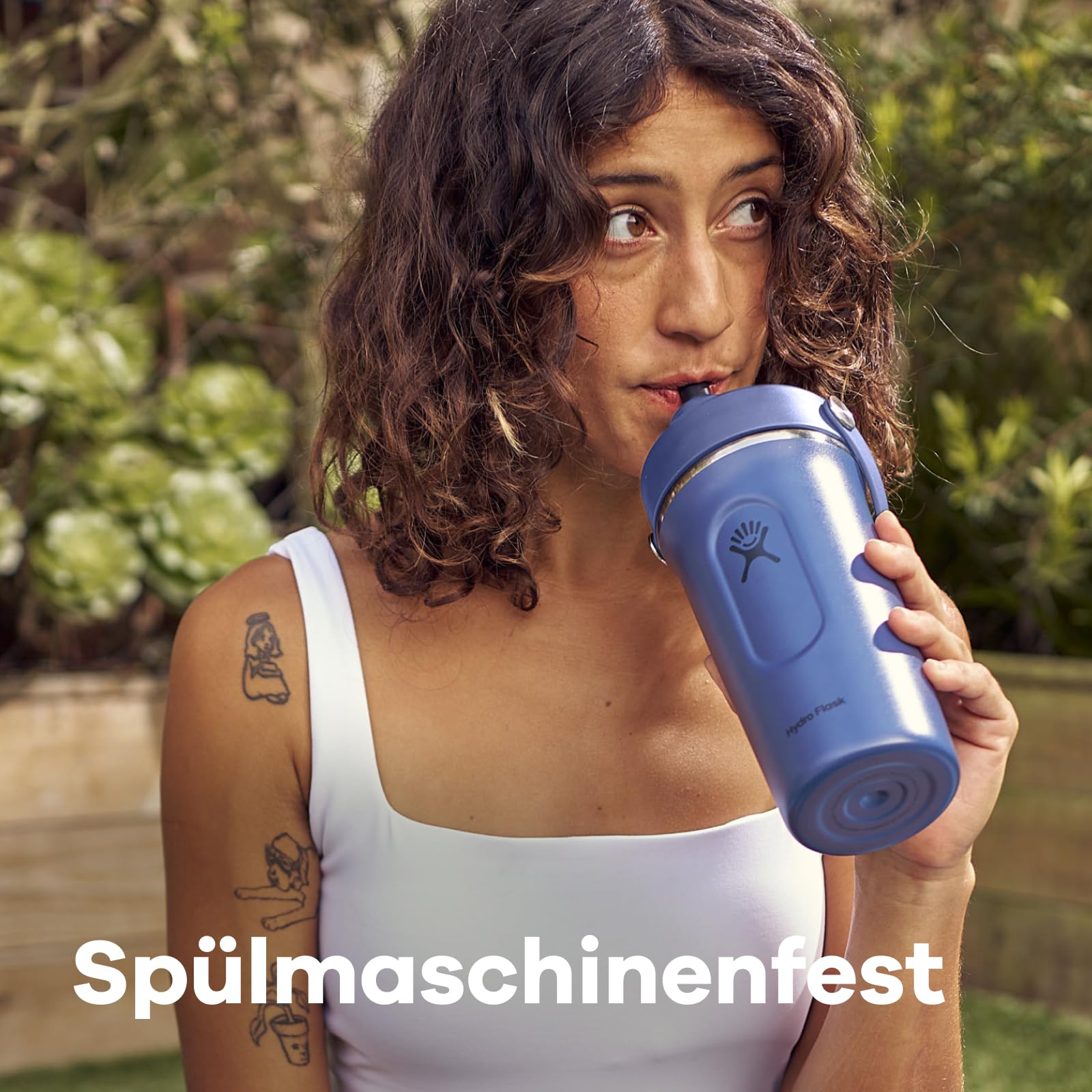 Hydro Flask - Insulated Stainless Steel Shaker Bottle 710 ml (24 oz) -Auslaufsicherer Klapp-Trinkaufsatz – Für Proteinshakes & Supplements – Schneebesen-Kugel – Hält Getränke 24 Stunden kalt - Black