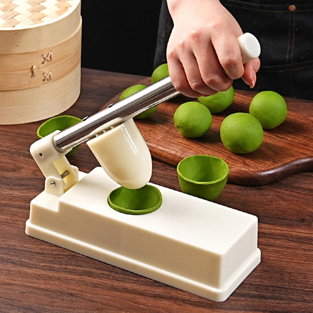 Housoutil Stampo per Pasta Fatta a Mano Multifunzione in Abs e Acciaio Inox per Ravioli e Dumpling, Design Innovativo e Colore Bianco per Uso in Cucina Domestica