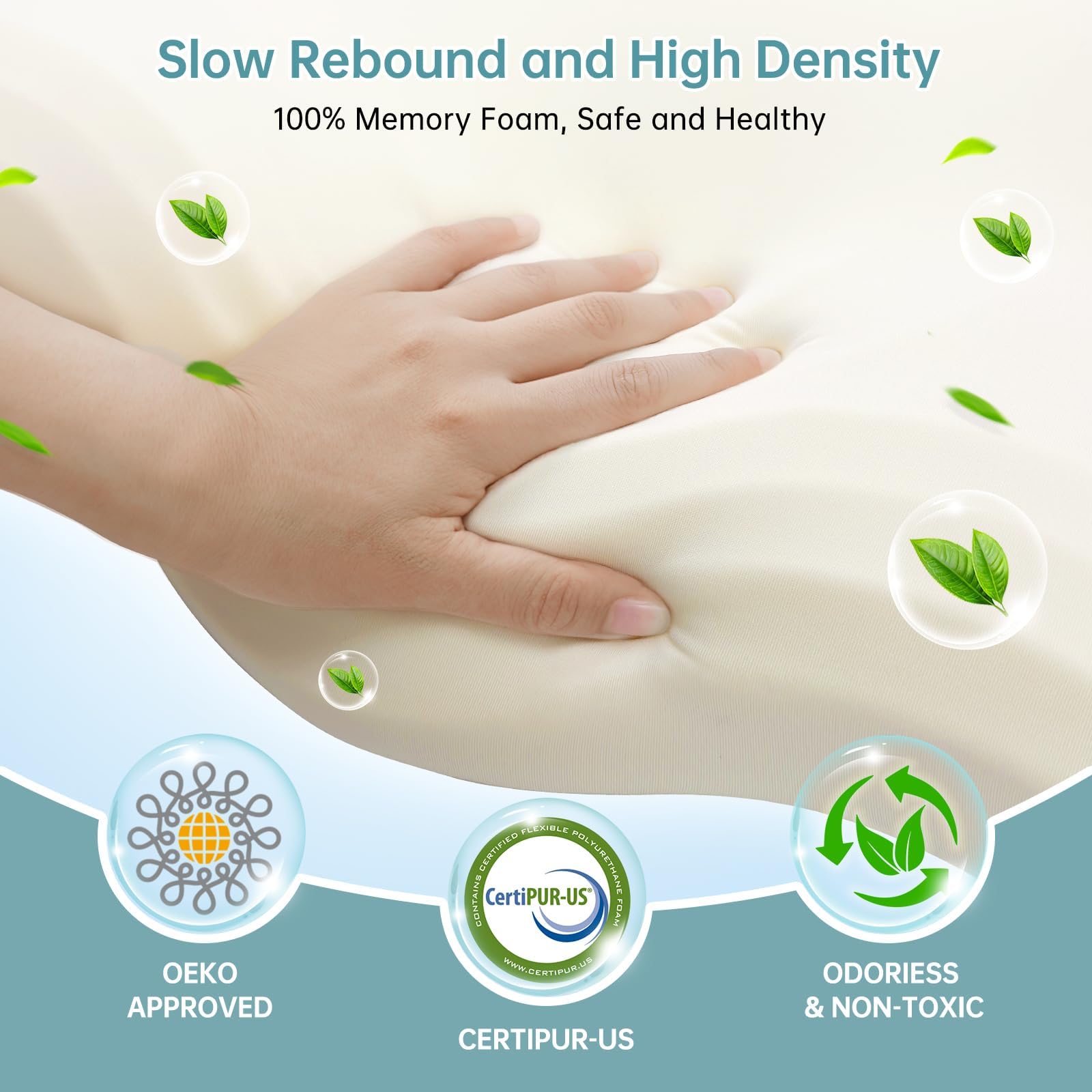 Almohada Ergonómica de Espuma Viscoelástica 2 en 1 – Reduce el Dolor de Cuello y Hombros, Adecuada para Dormir de Lado, Boca Arriba y Boca Abajo, Altura Regulable 11 cm/13 cm (Gris)