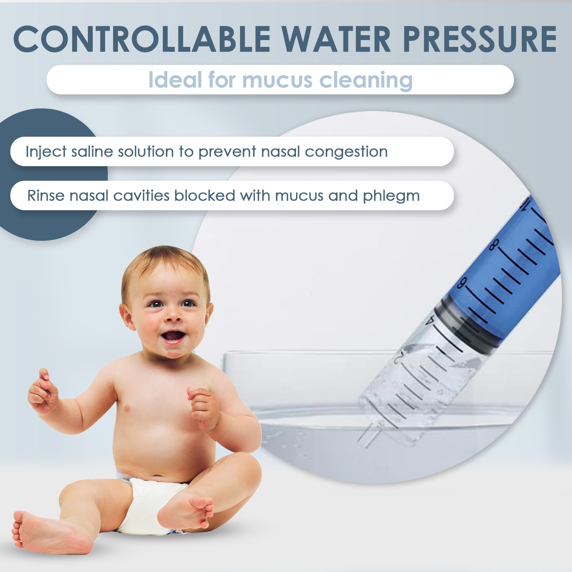 Bluet B Baby, 2pcs Silicone Nasal Wash Syringe, Nasal Aspirator Snot for Babies, Baby Nasal Cleaner - Image 3