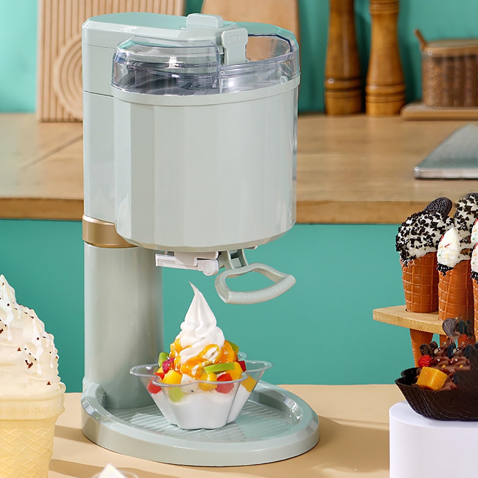 1L Home DIY Kitchen Automatic Mini Fruit Softisamaschine für Zuhause, Joghurtbereiter und Eisbereiter für Eiscreme, Bar, Café