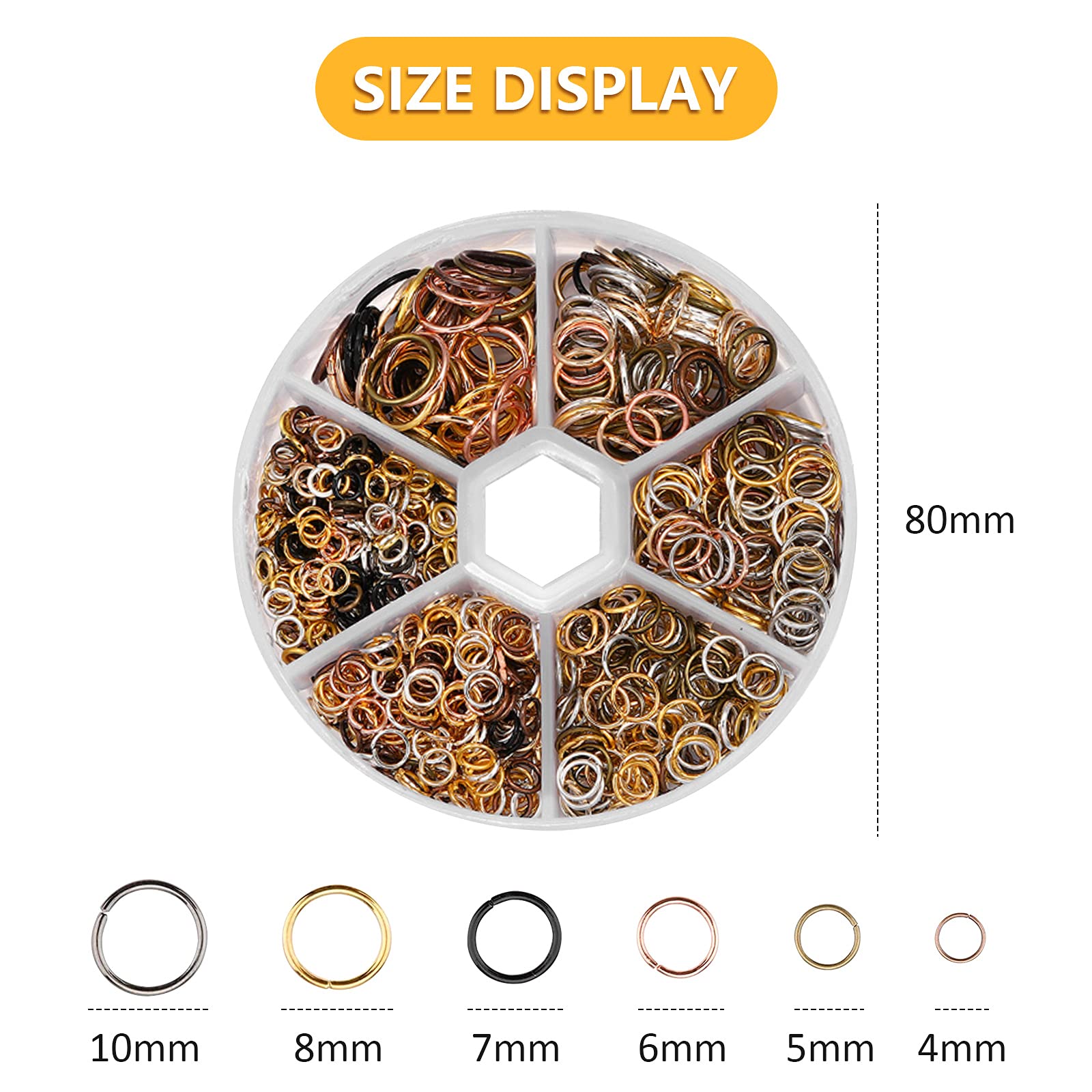 HOBBIESAY 400 anelli aperti in acciaio inox, 7 mm, piccoli anelli in metallo, connettori rotondi per braccialetti fai da te, collane, orecchini, risultati per la creazione di gioielli